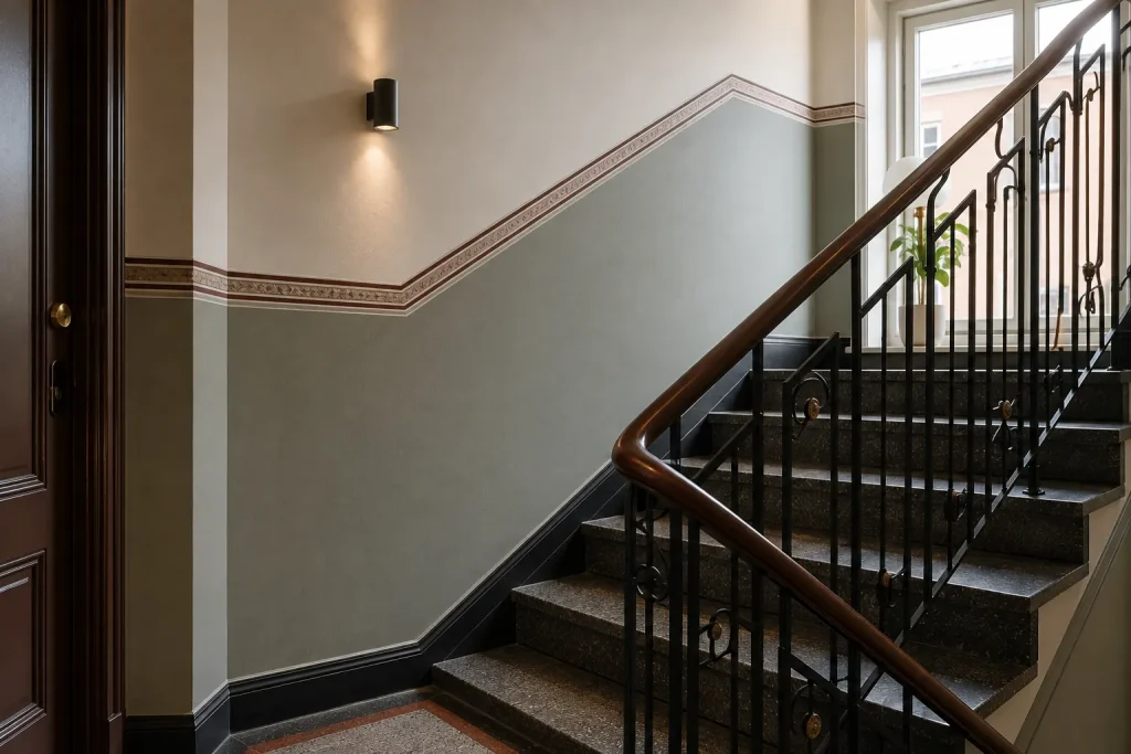 Ljust målat trapphus